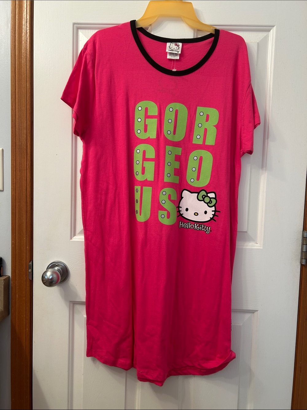 Hello Kitty Pink Nightgown with Green Graphics